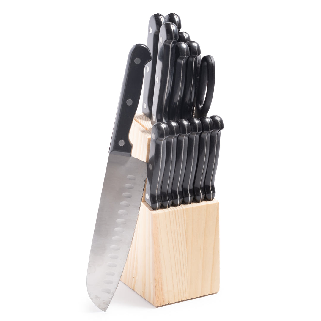 Lexi Home 15 Piece Black Knife Block Set