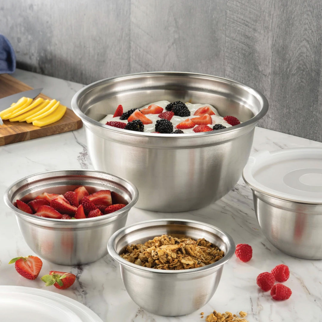 Lexi Home Stainless Steel Nested Mixing Bowls with Lids - Set of 5