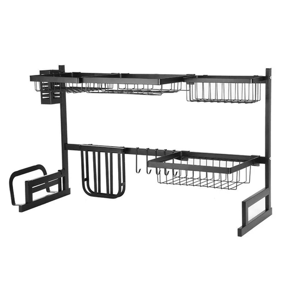 Lexi Home Extra Large Steel Black Powder Coated Over The Sink Dish Drying Rack Organizer