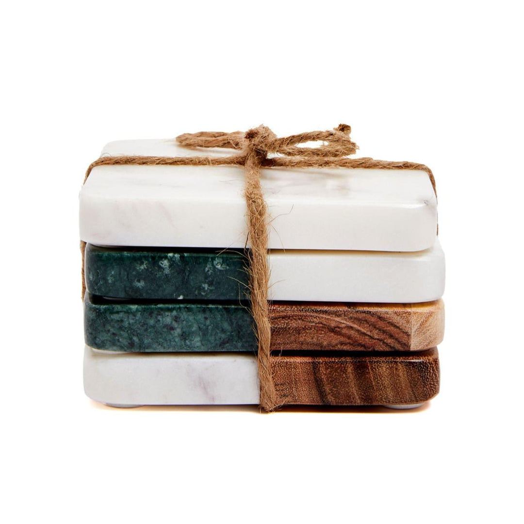 Marble Coasters - Square/Combo Pack - Set of 4