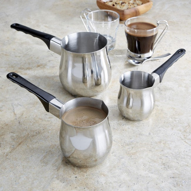 Lexi Home 3 pc. Stainless Steel Turkish Coffee Set - 6 oz, 12 oz and 2 -  Lexi Home