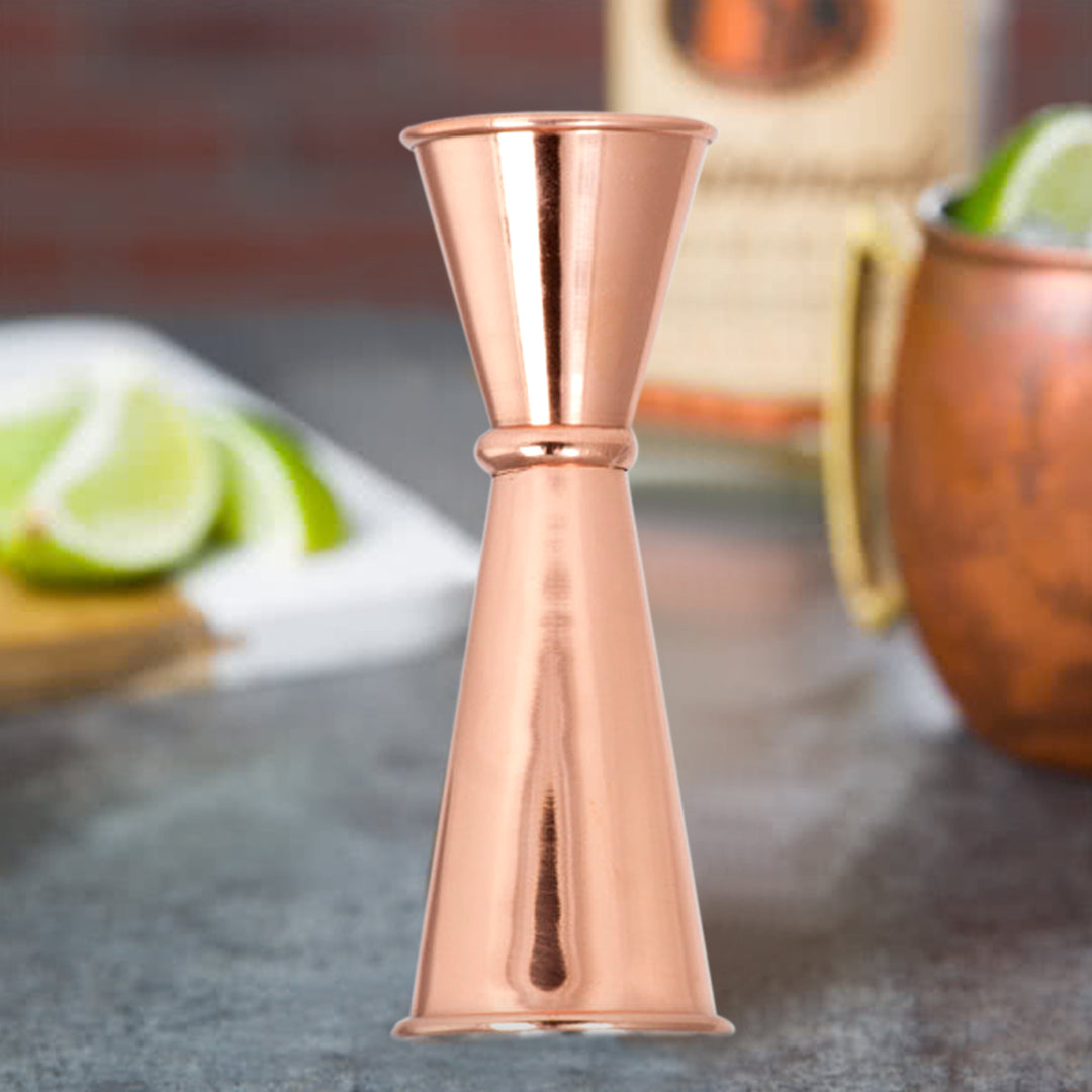 Stainless Steel Copper Plated Premium Double Jigger by Lexi Home