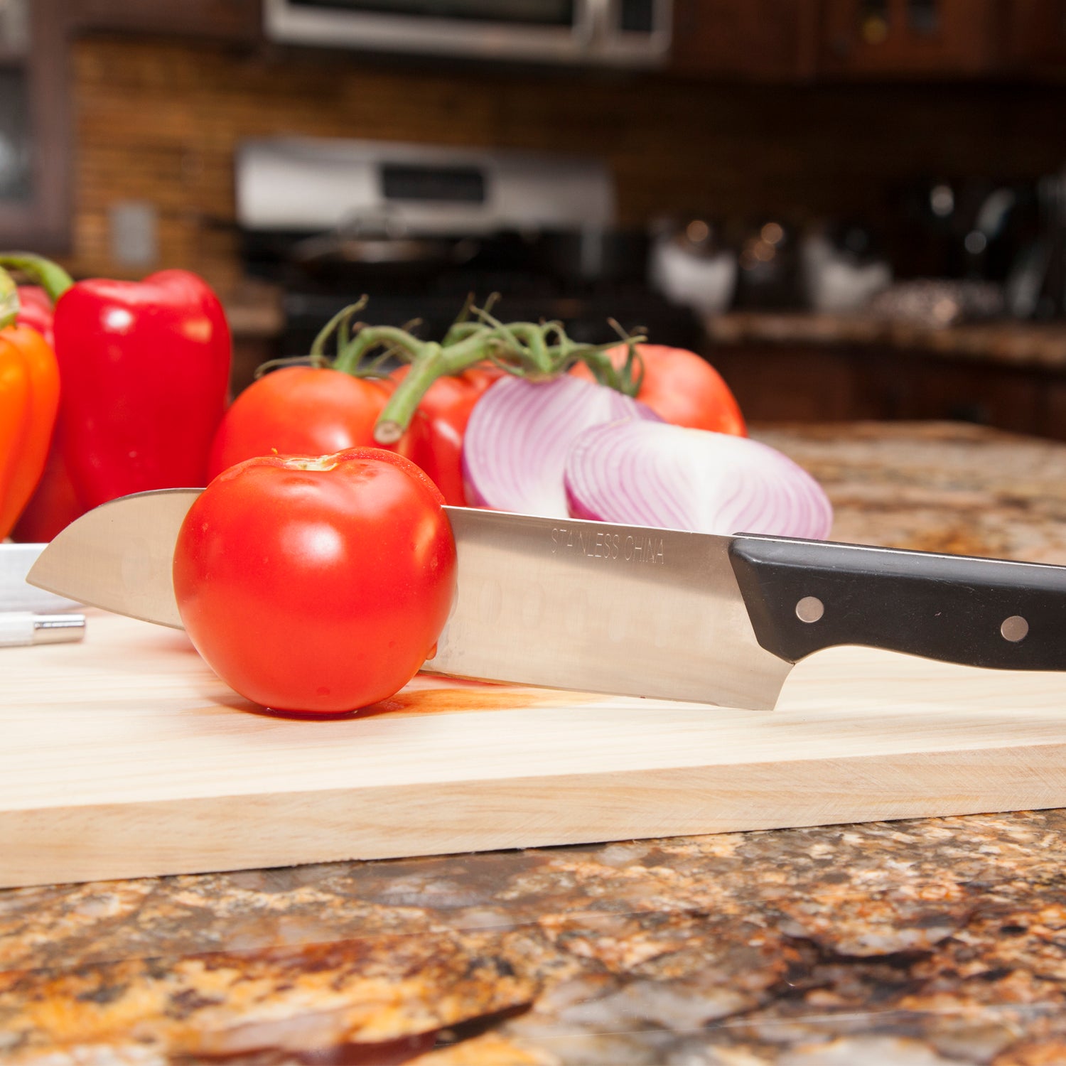 Kitchen knife fashion set with chopping board